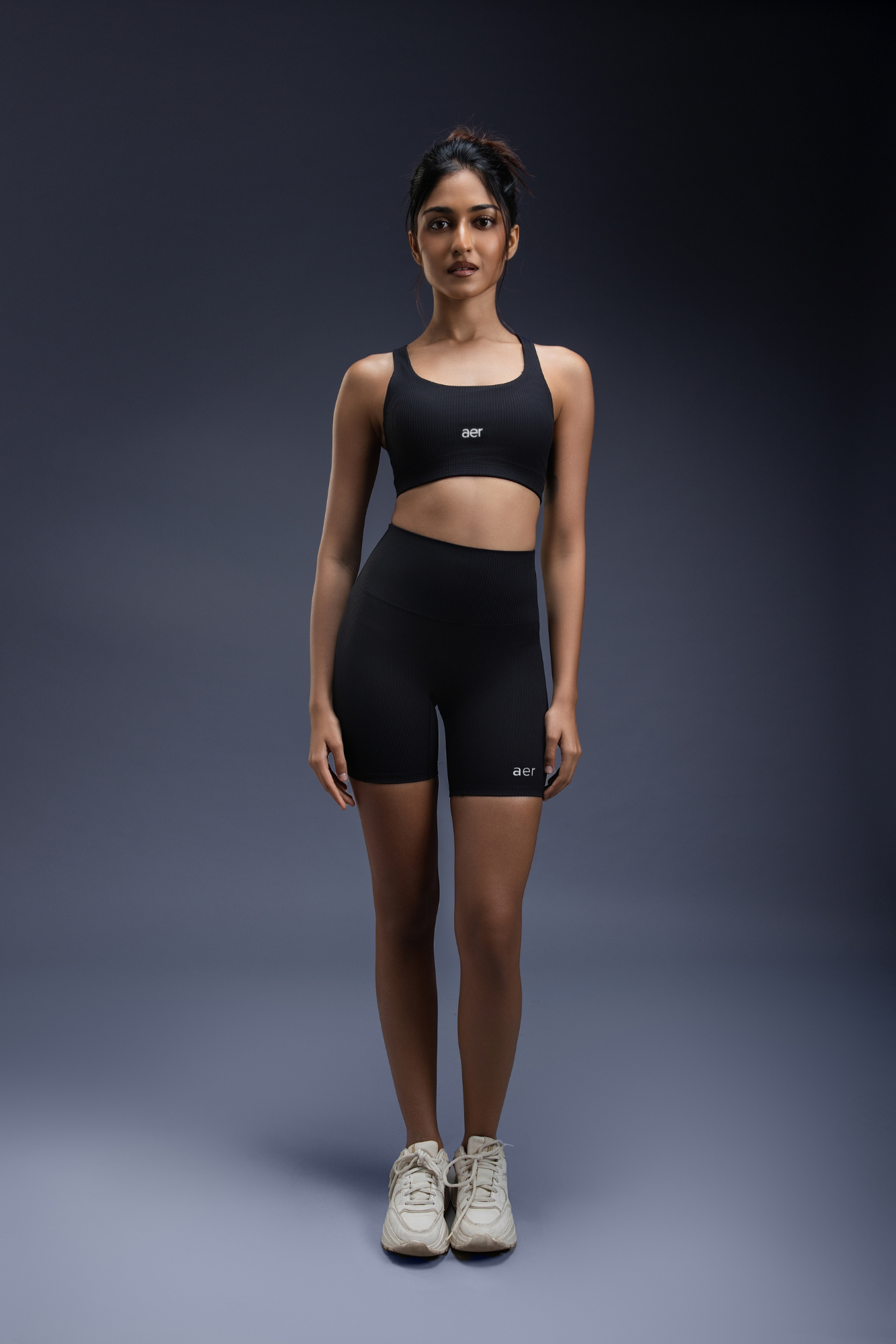 Ribbed Strappy Back Sports Bra