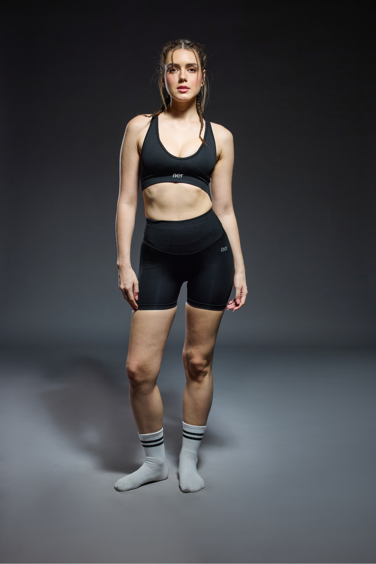 Seamless Scrunch Sports Bra with Short Tights - Set